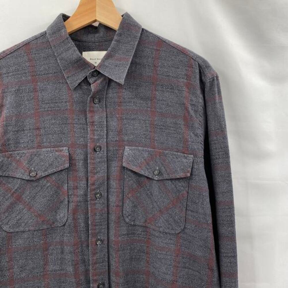 Billy Reid M Gray Plaid Button‎ Down Shirt